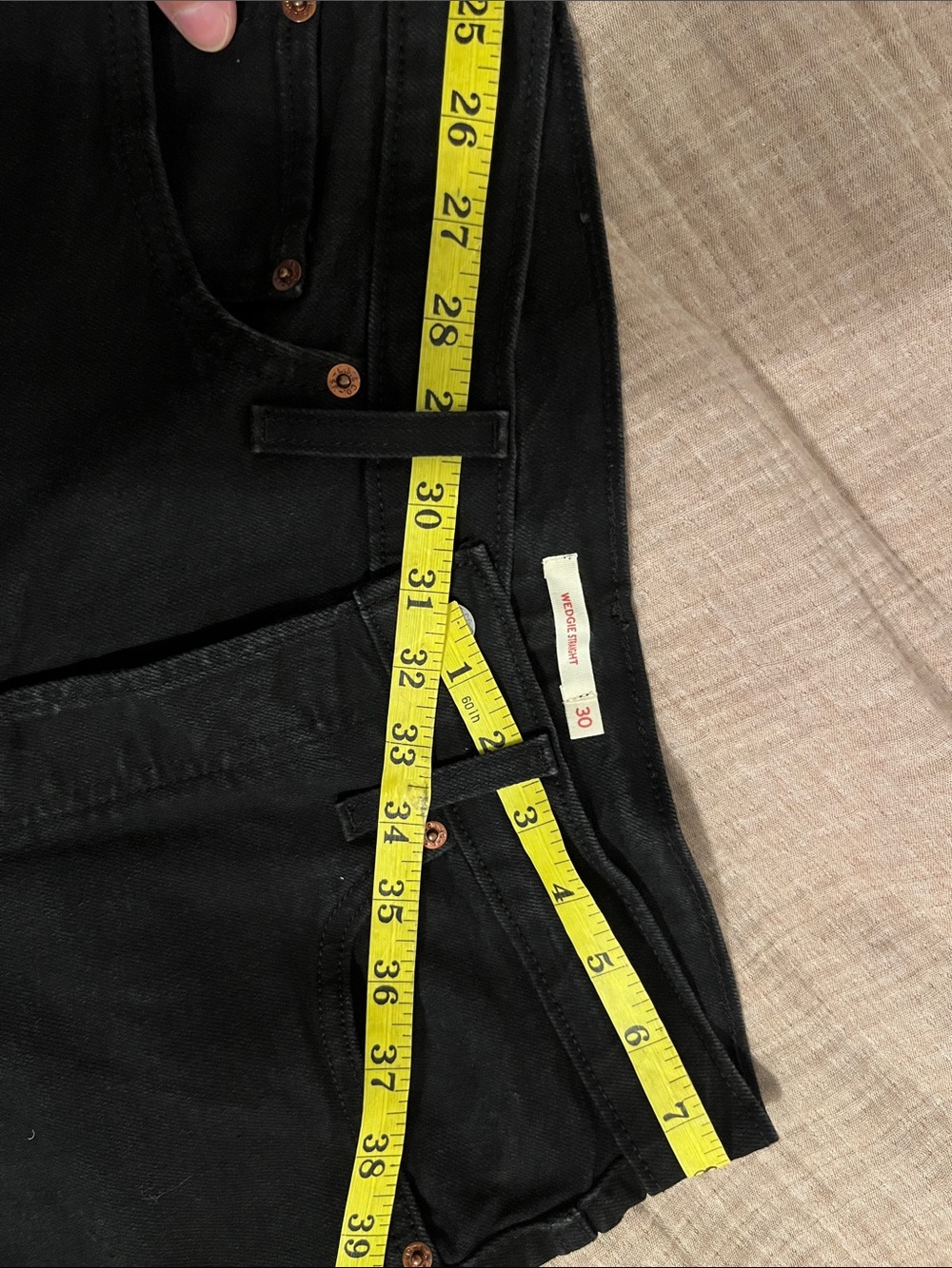 Levi’s Wedgie Straight Button Fly Black Jeans Size 30 - Picture 10 of 11